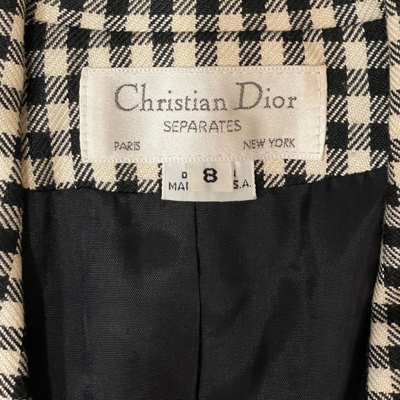 Timeless Elegance: Authentic Christian Dior Houndstooth Blazer – Size 8 - Picture 8 of 8